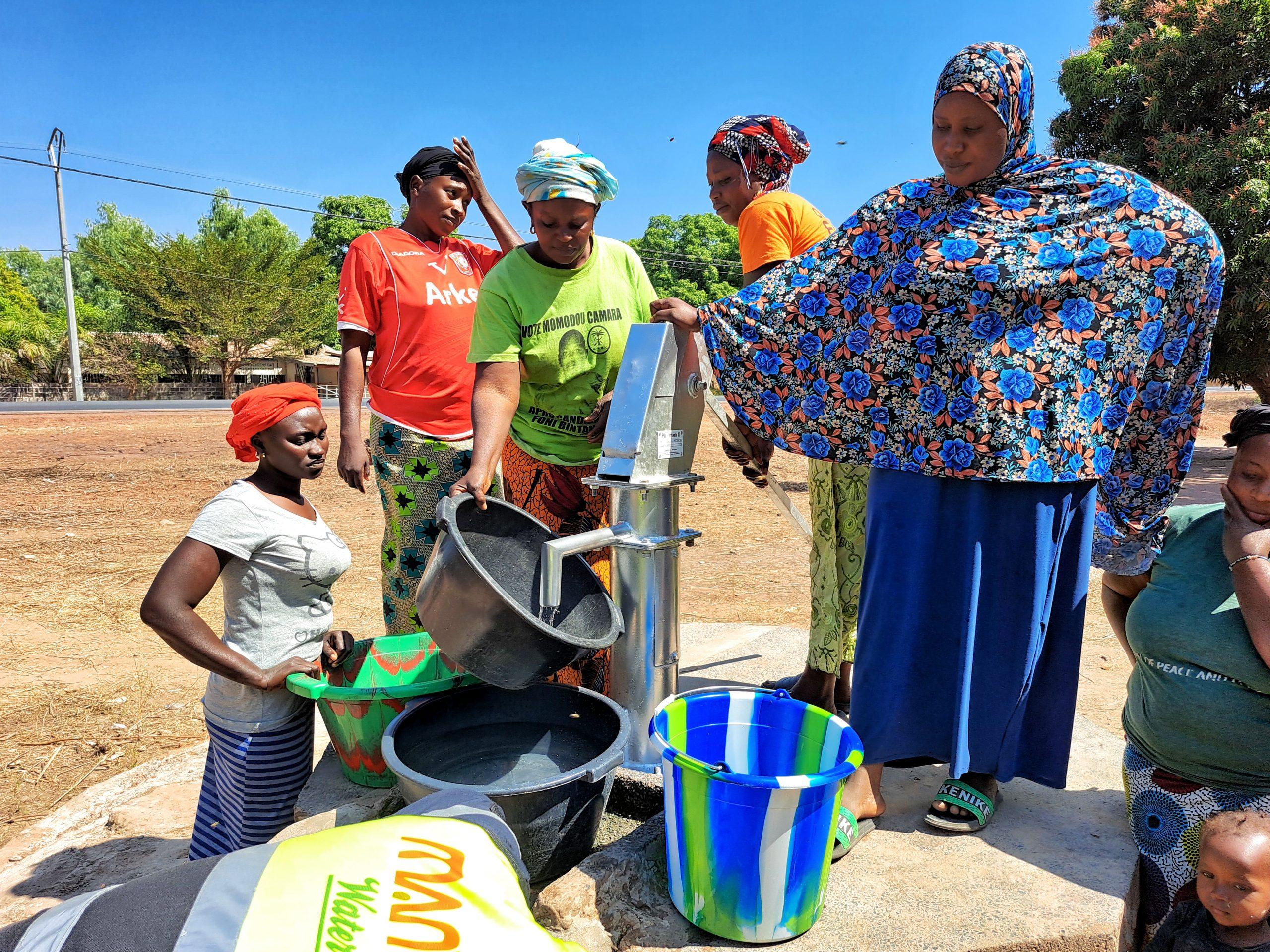 Clean water installation in West African village